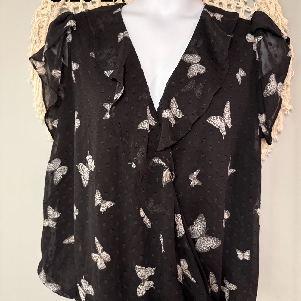 Black butterfly blouse